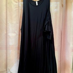 Lyss Loo Open Shoulder Black Dress, Size L/XL
